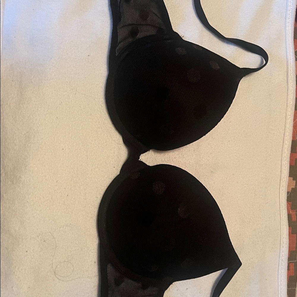 PINK Victoria's Secret Black Polka Dot Bra